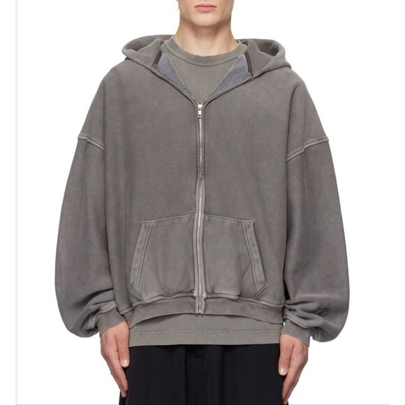 T Alexander Wang Oversized Full Zip-Up Hoodie Sweatshirt Men's Small - Picture 1 of 14